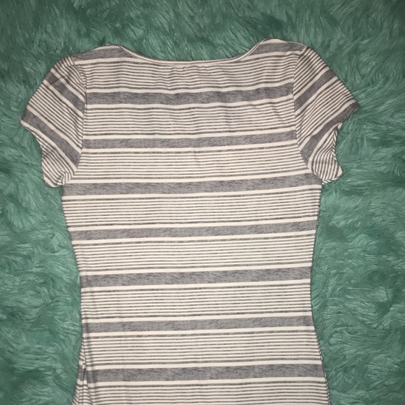 NWT Mudd gray & white, short sleeve, mini dress - Picture 8 of 8